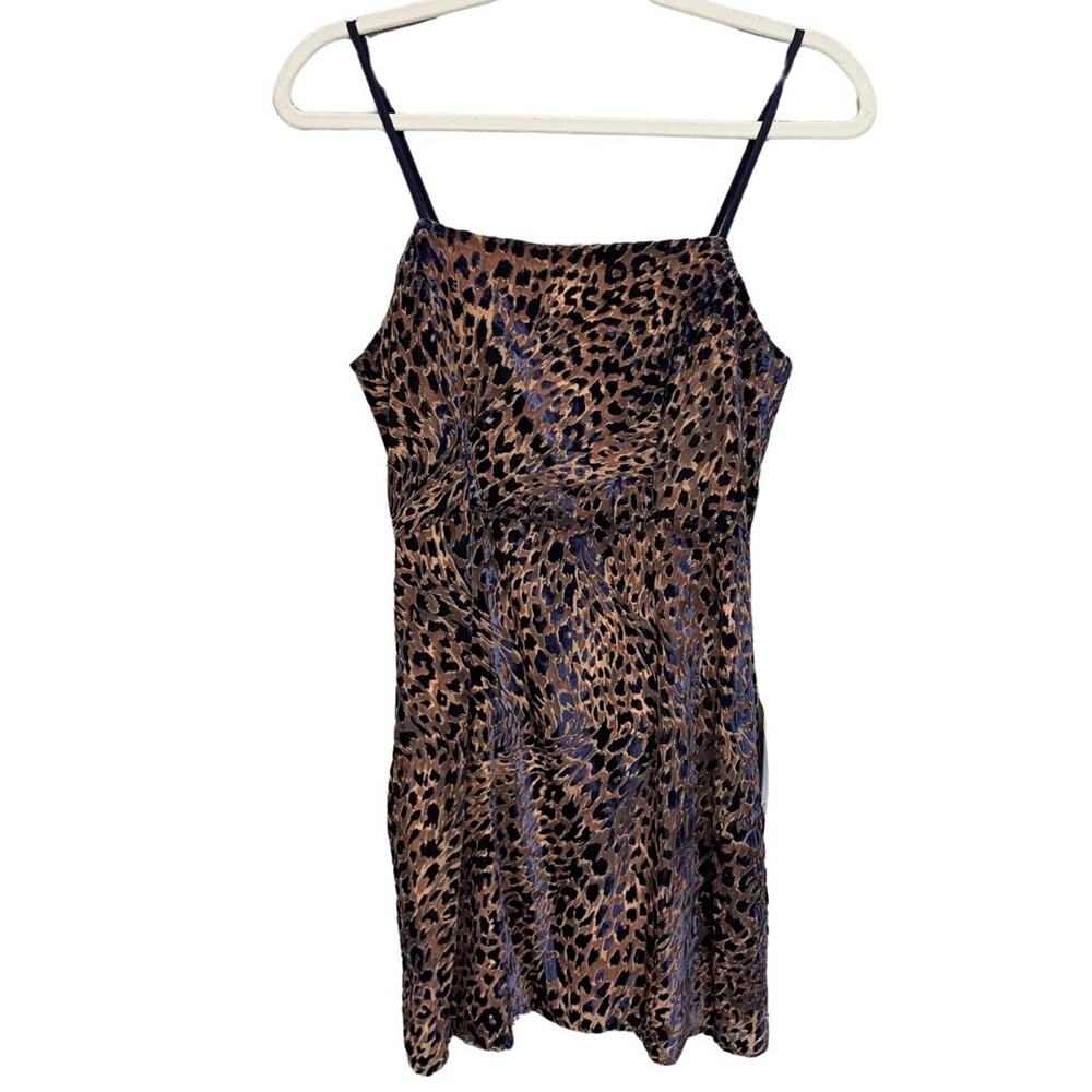 LULUS Lady in Love Mini Dress Size XS Beige Cheetah Print Burnout Velvet NEW